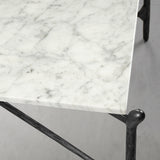 Hand Forged Metal Square Horn Marble Coffee Table 39" 50"