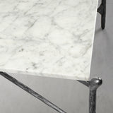 Hand Forged Metal Square Horn Marble Coffee Table 39" 50"