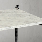 Hand Forged Metal Square Marble Side Table
