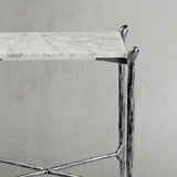 Hand Forged Metal Square Marble Side Table