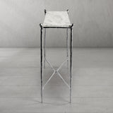 Hand Forged Metal Rectangle Horn Marble Console Table