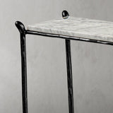 Hand Forged Metal Rectangle Horn Marble Console Table