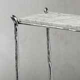 Hand Forged Metal Rectangle Horn Marble Console Table