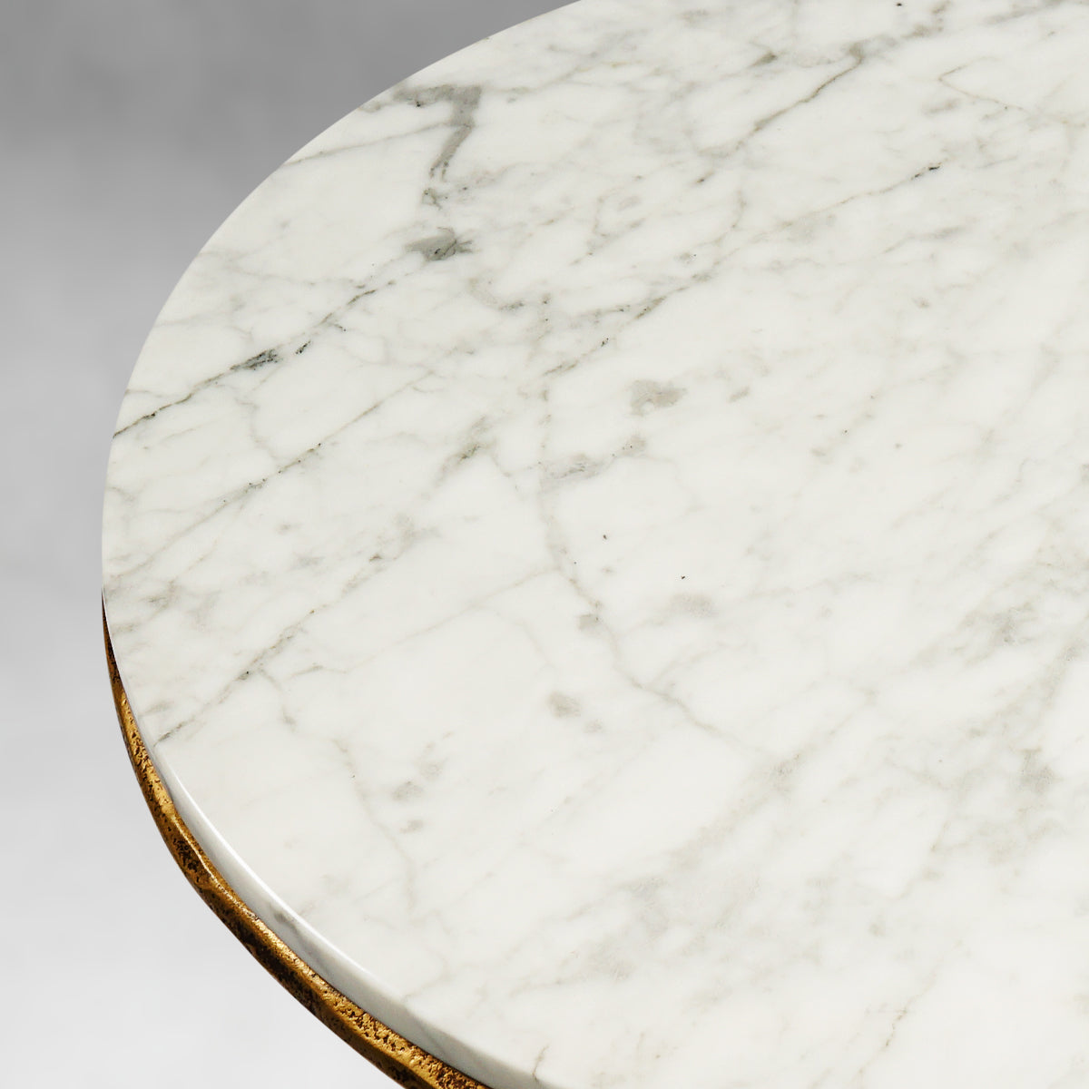 Hand-Forged Metal Marble Round Side Table 3 Leg 24"D