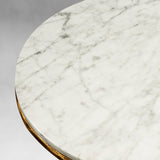 Hand-Forged Metal Marble Round Side Table 3 Leg 24"D