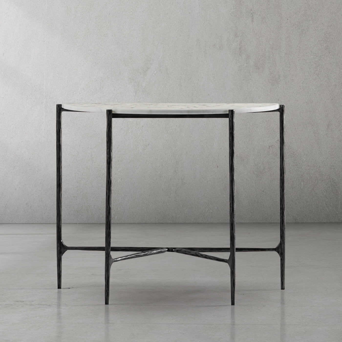 Hand Forged Metal Semi-circle Console Table
