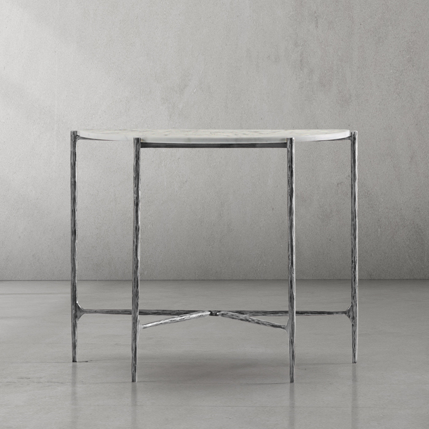 Hand Forged Metal Semi-circle Console Table