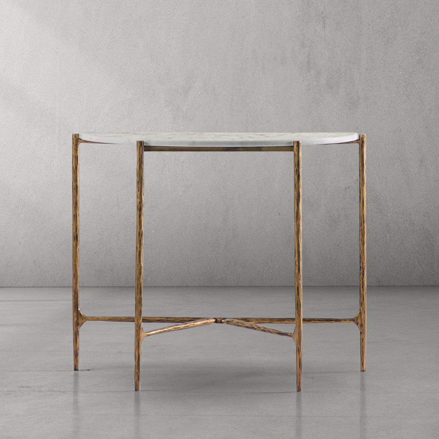 Hand Forged Metal Semi-circle Console Table