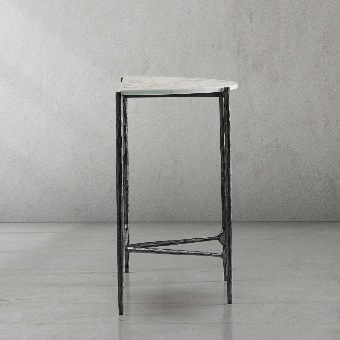 Hand Forged Metal Semi-circle Console Table