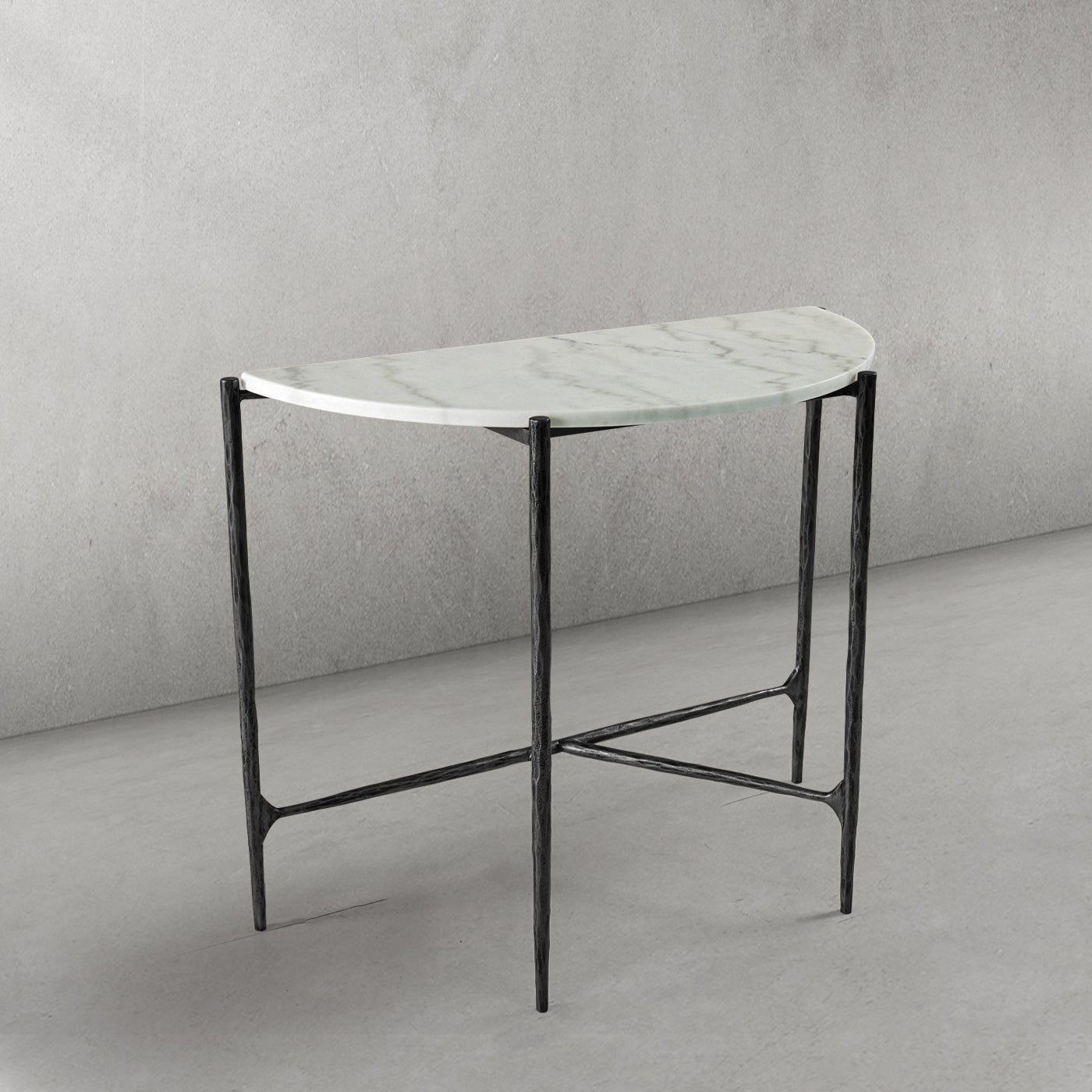 Hand Forged Metal Semi-circle Console Table