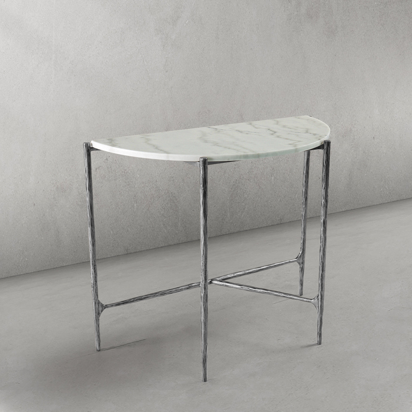 Hand Forged Metal Semi-circle Console Table