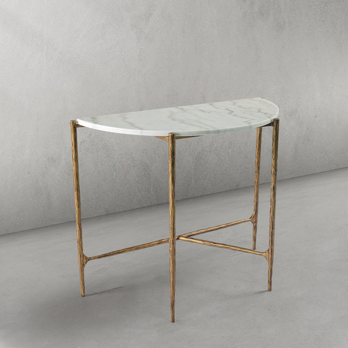 Hand Forged Metal Semi-circle Console Table
