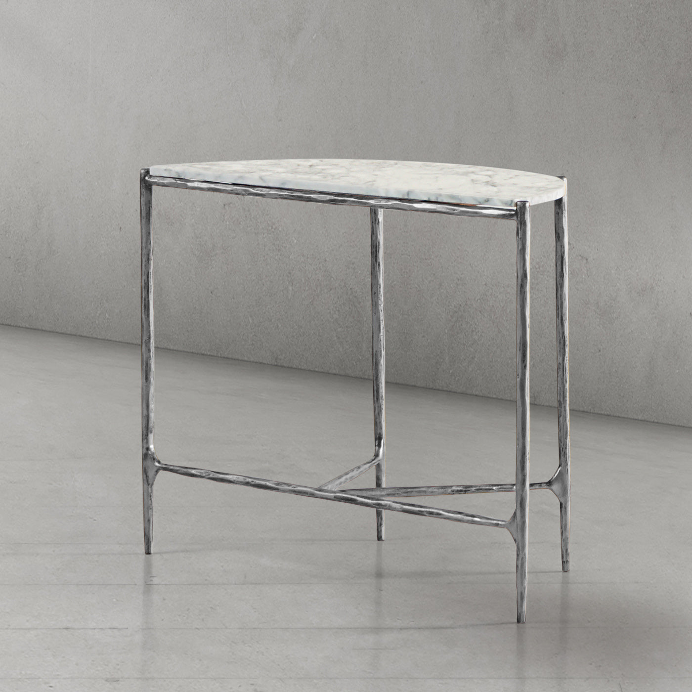 Hand Forged Metal Semi-circle Console Table