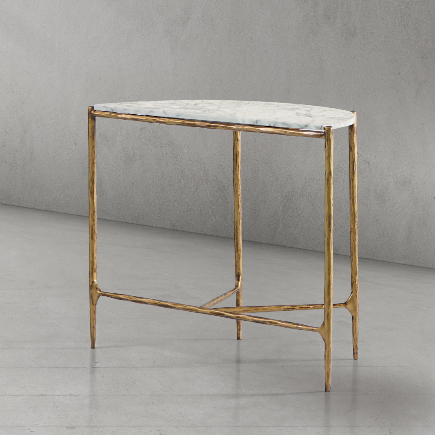 Hand Forged Metal Semi-circle Console Table