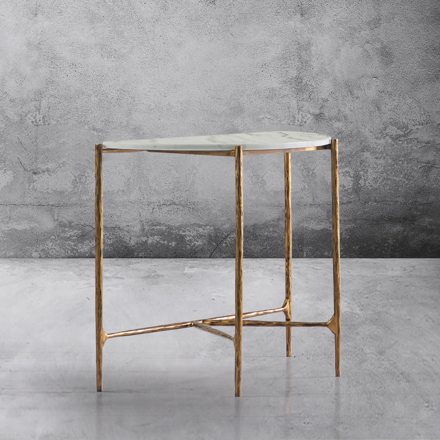 Hand Forged Metal Semi-circle Console Table