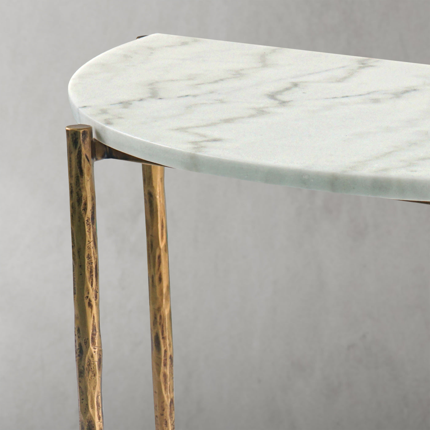 Hand Forged Metal Semi-circle Console Table