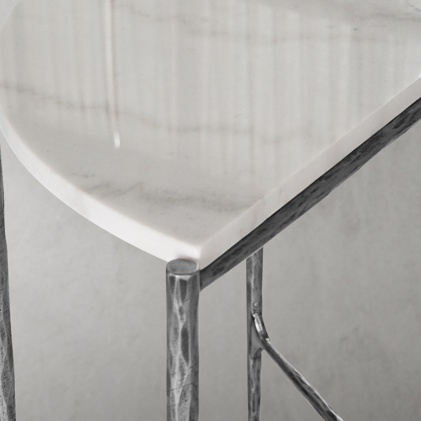 Hand Forged Metal Semi-circle Console Table