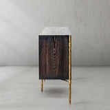 Hand Forged Metal Metal Frame Rattan Side Cabinet