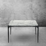 Hand Forged Metal Rectangle Horn Marble Coffee Table 48"W