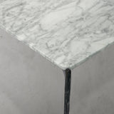 Hand Forged Metal Rectangle Horn Marble Coffee Table 48"W