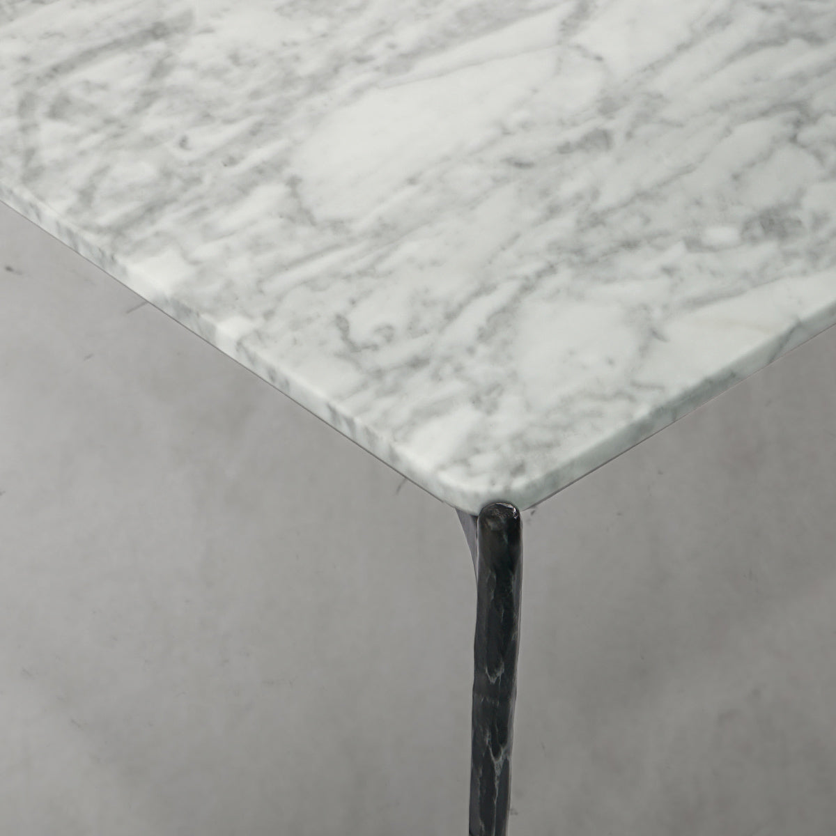 Hand Forged Metal Rectangle Horn Marble Coffee Table 48"W