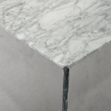 Hand Forged Metal Rectangle Horn Marble Coffee Table 48"W