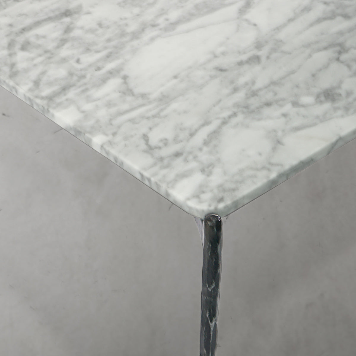 Hand Forged Metal Rectangle Horn Marble Coffee Table 48"W