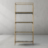 Hand Forged Metal White Marble Shelving