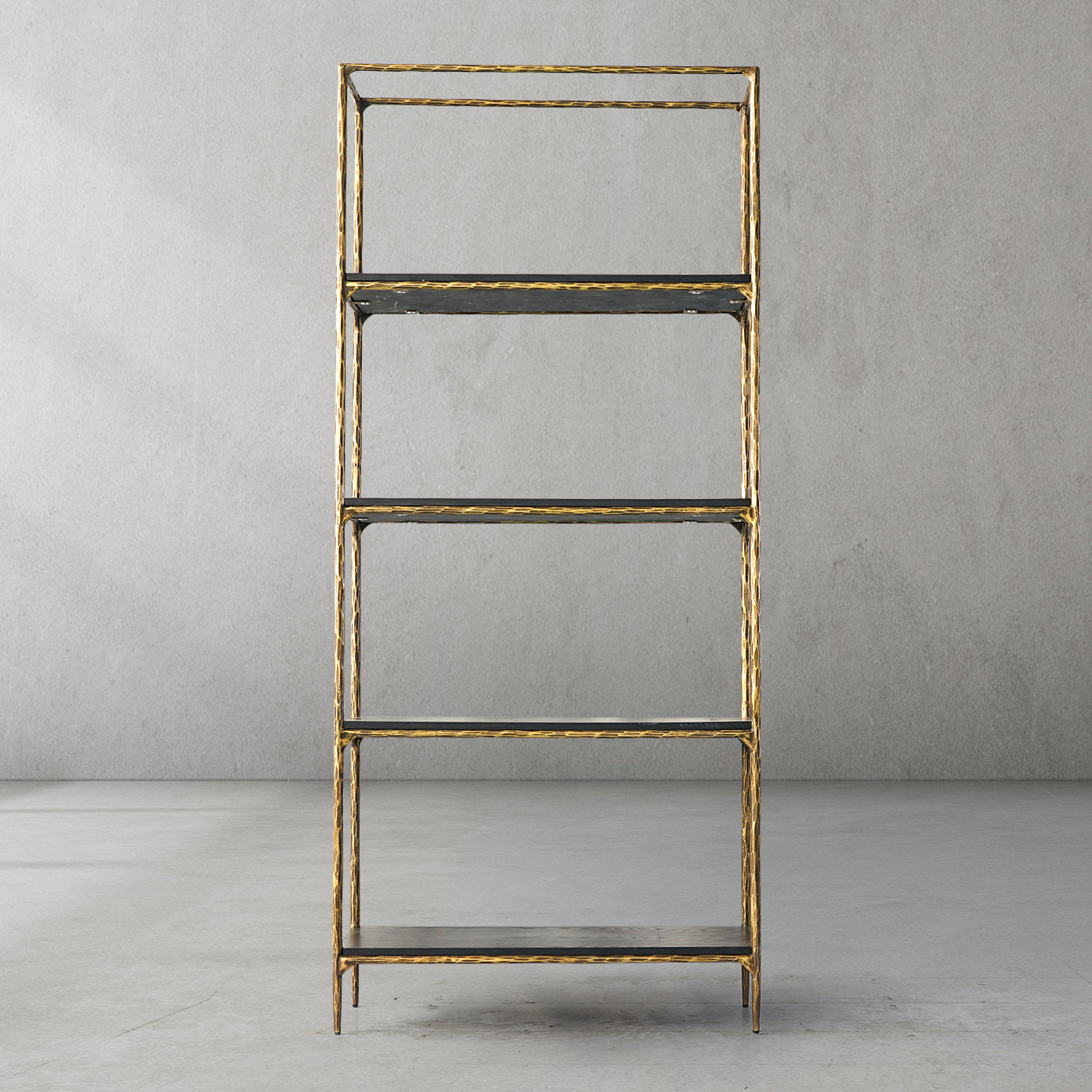 Hand Forged Metal White Marble Shelving