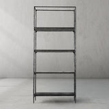 Hand Forged Metal White Marble Shelving