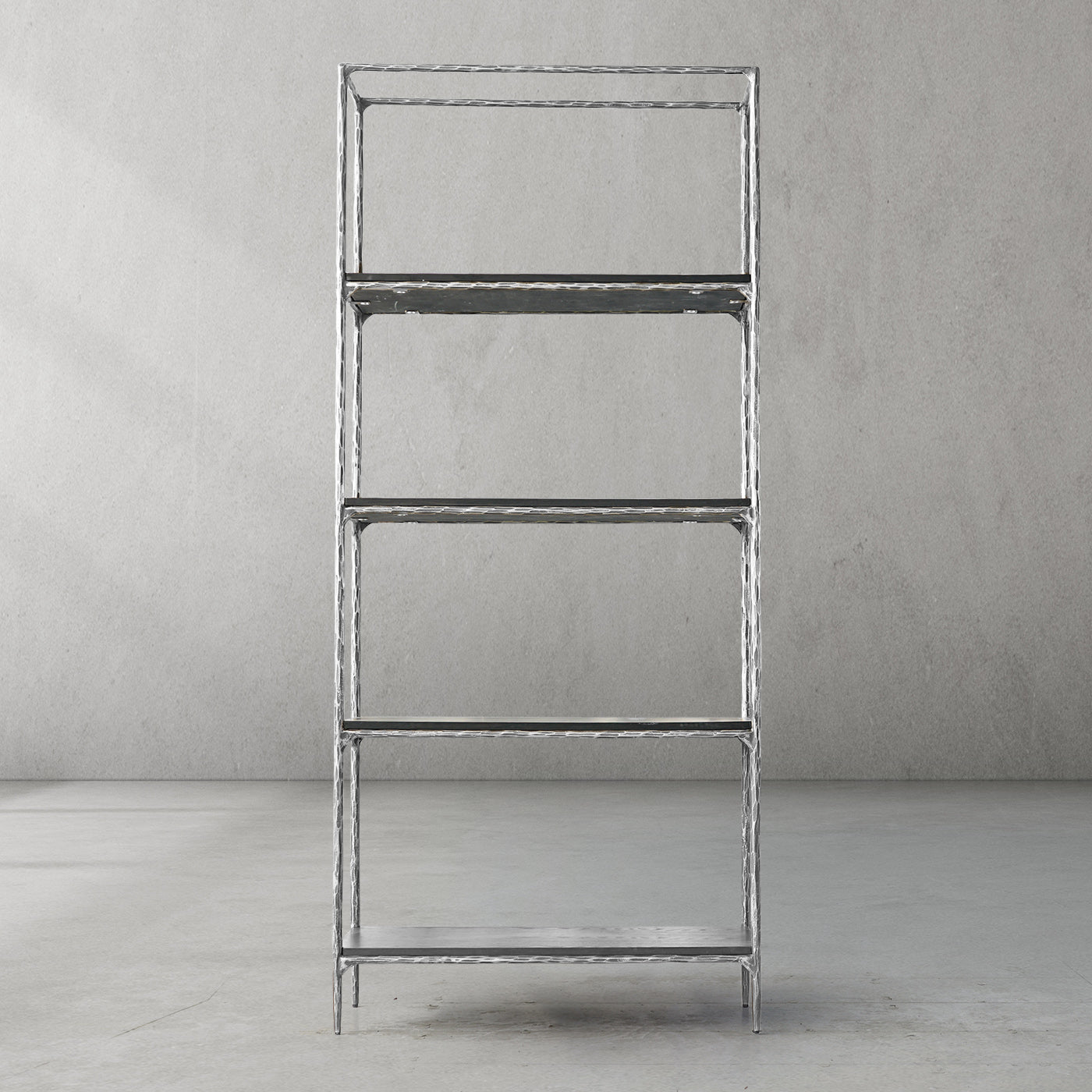 Hand Forged Metal White Marble Shelving