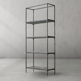 Hand Forged Metal White Marble Shelving