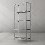 Hand Forged Metal White Marble Shelving