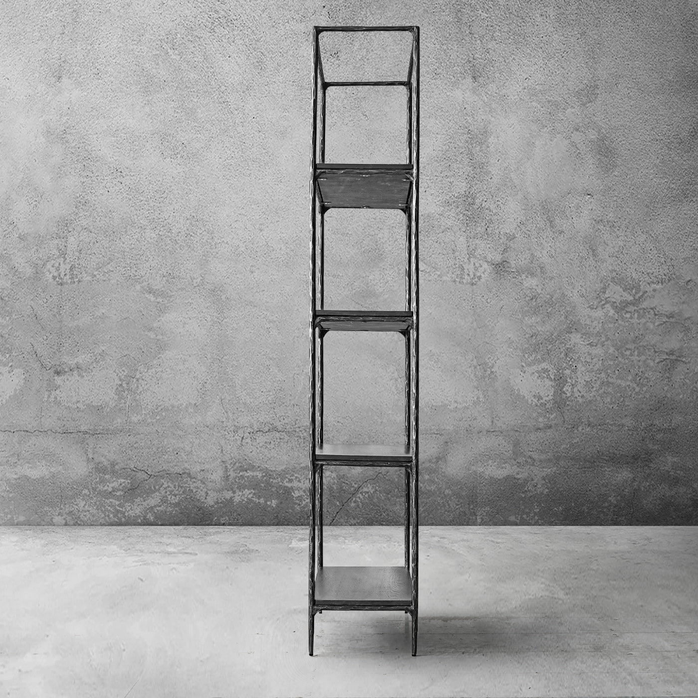 Hand Forged Metal White Marble Shelving