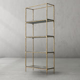 Hand Forged Metal White Marble Shelving