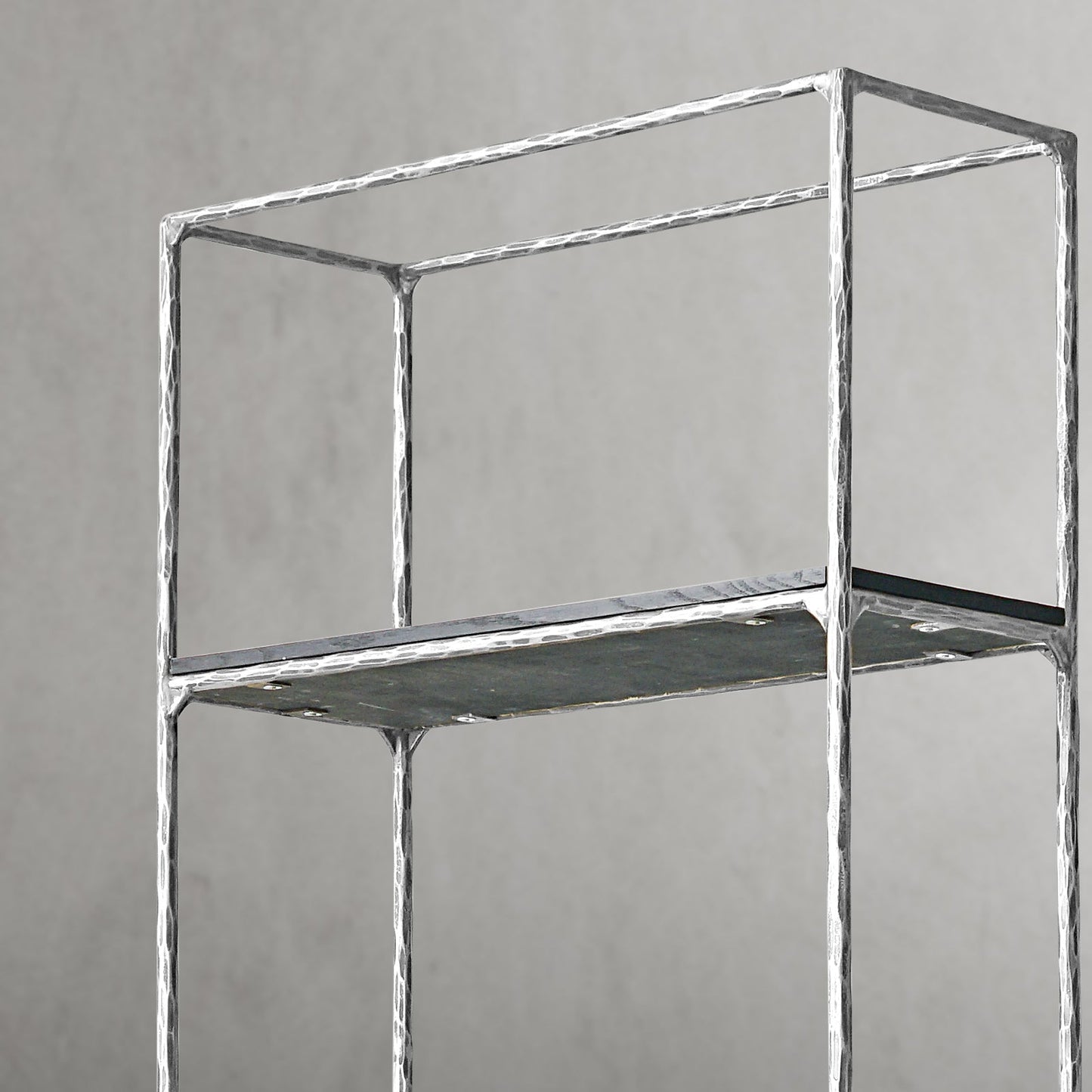 Hand Forged Metal White Marble Shelving