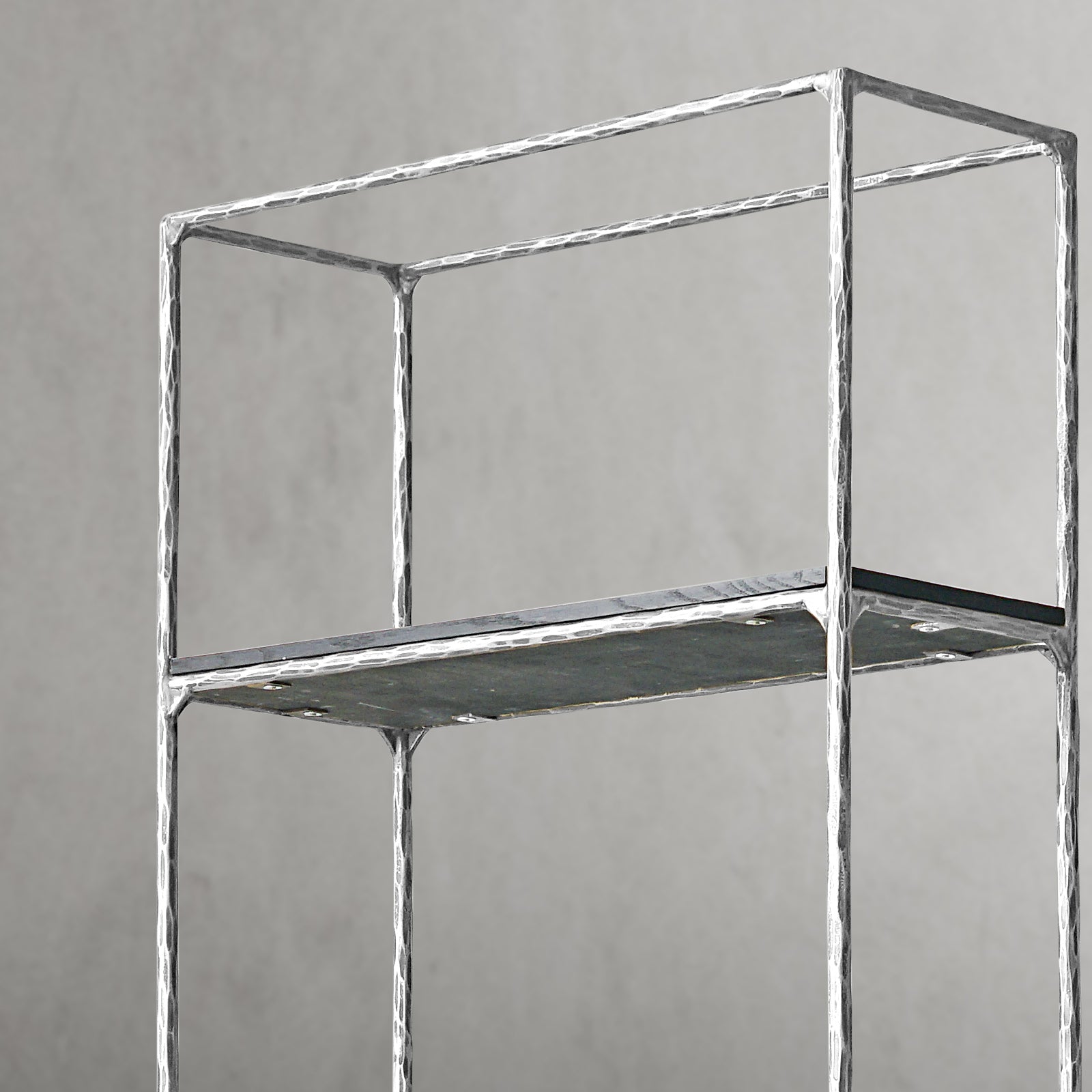 Hand Forged Metal White Marble Shelving