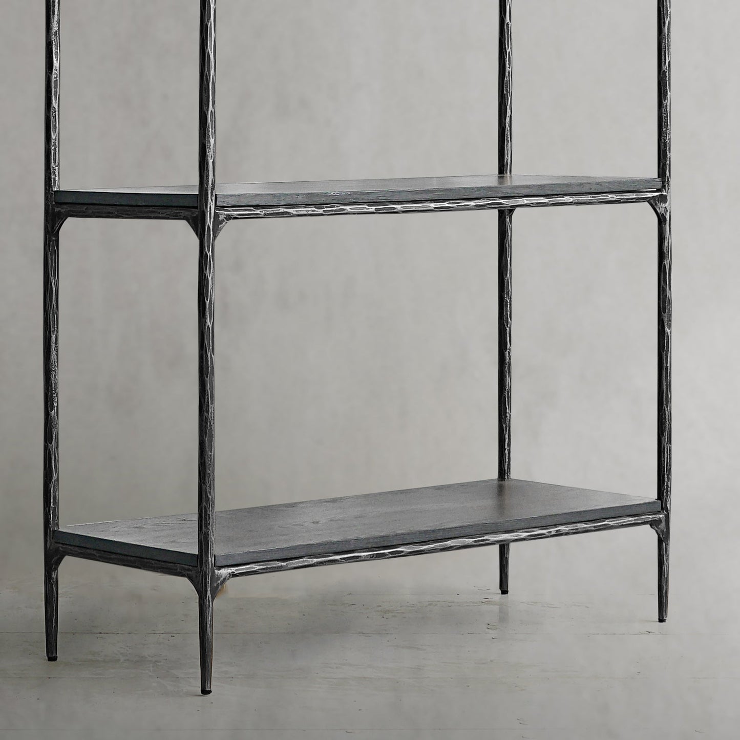 Hand Forged Metal White Marble Shelving