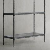Hand Forged Metal White Marble Shelving