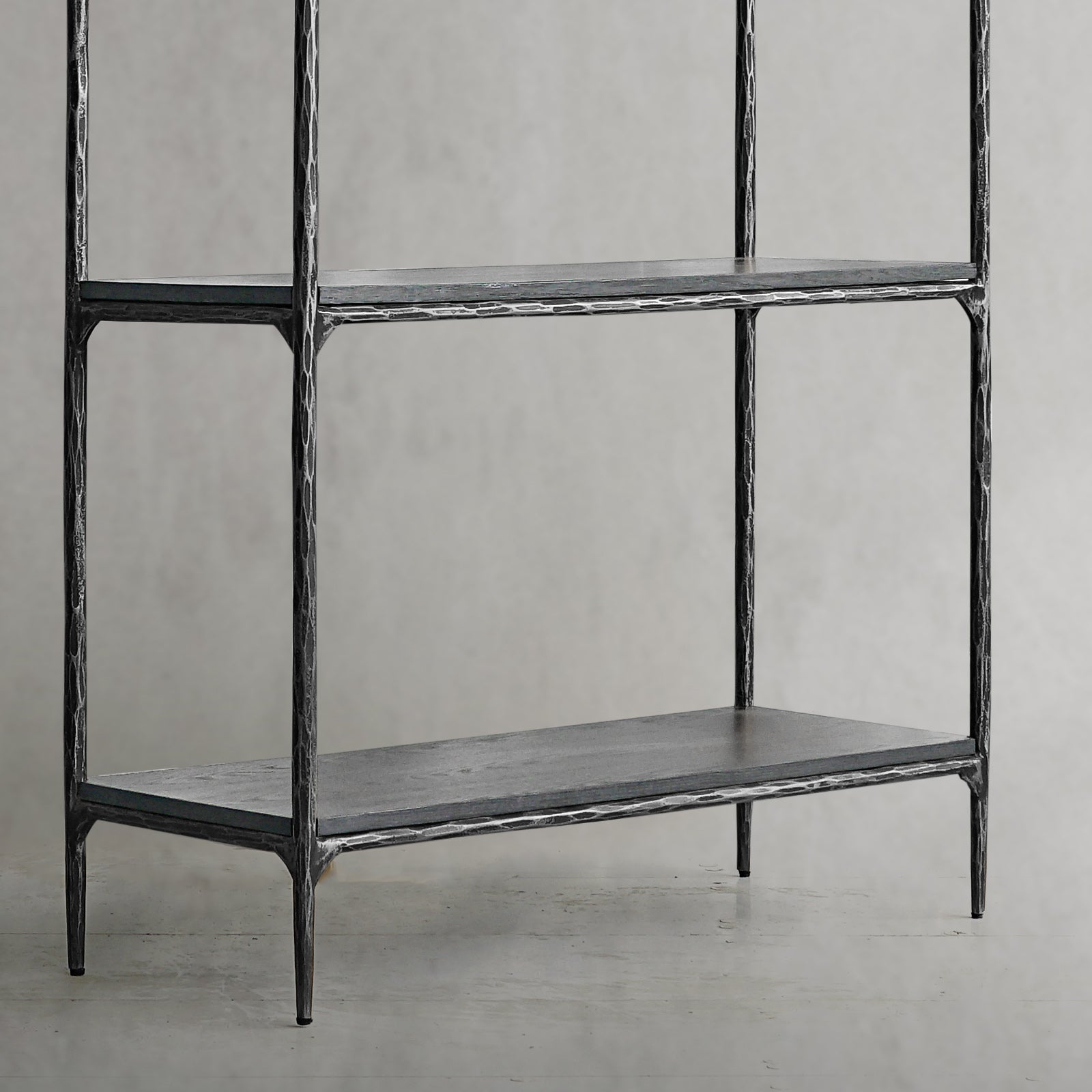 Hand Forged Metal White Marble Shelving