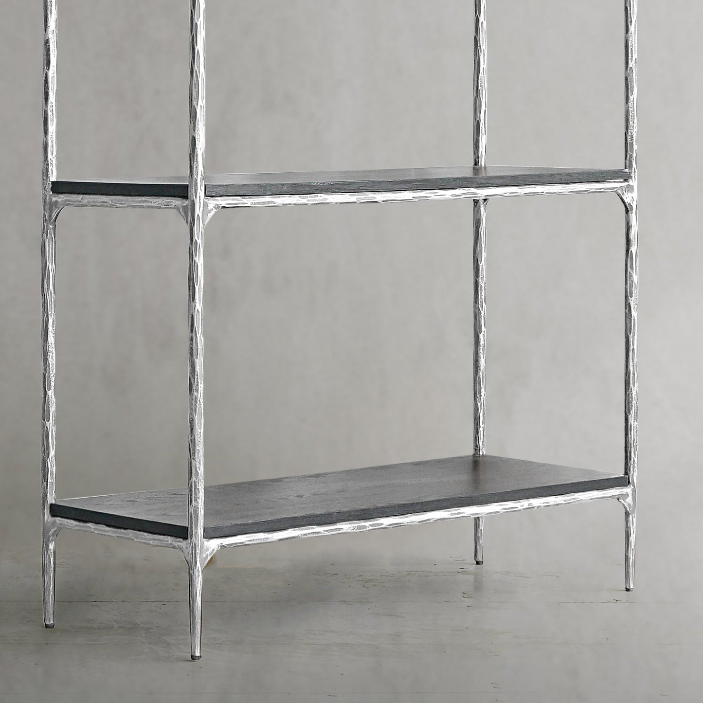 Hand Forged Metal White Marble Shelving