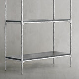 Hand Forged Metal White Marble Shelving