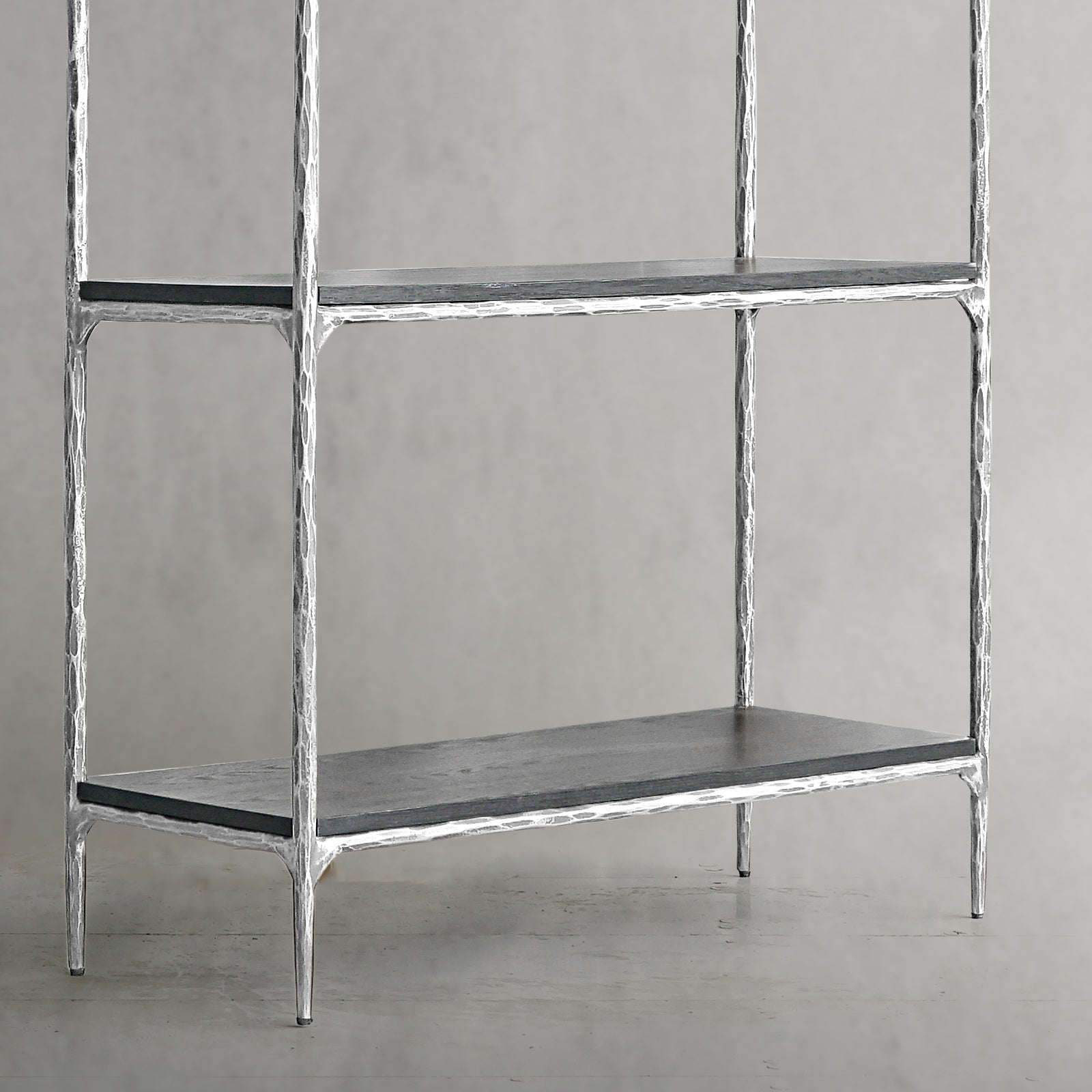 Hand Forged Metal White Marble Shelving