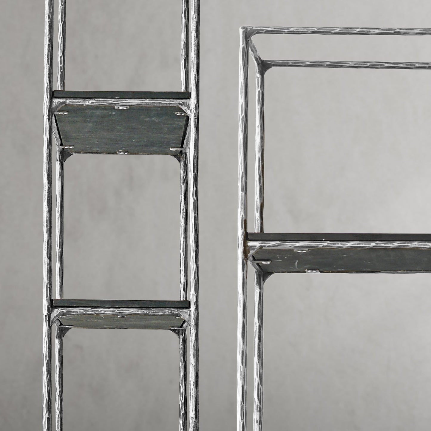 Hand Forged Metal White Marble Shelving