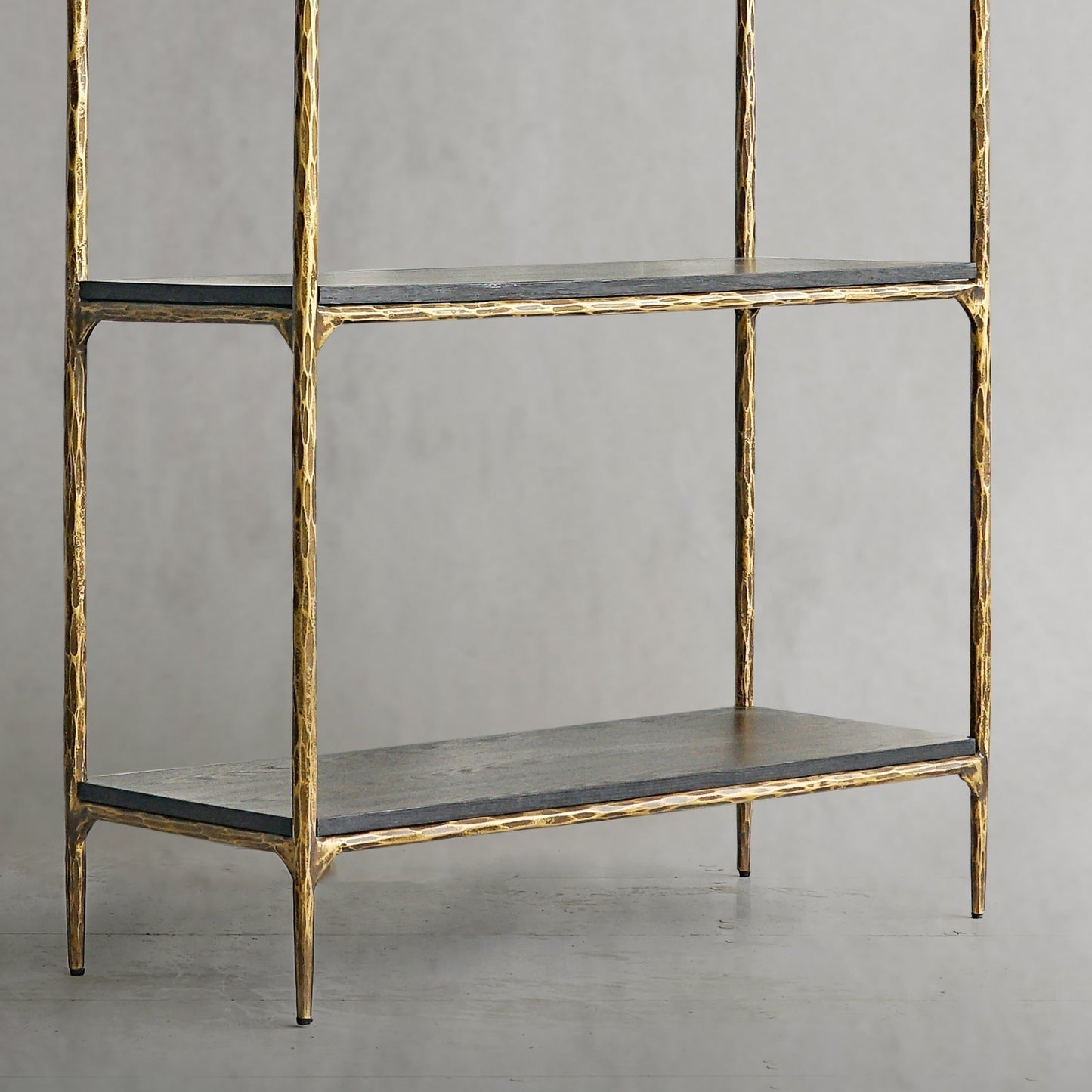 Hand Forged Metal White Marble Shelving