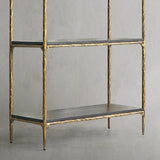 Hand Forged Metal White Marble Shelving