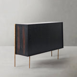 Hand-Forged Metal Metal Frame Rattan 6-Drawer Side Cabinet