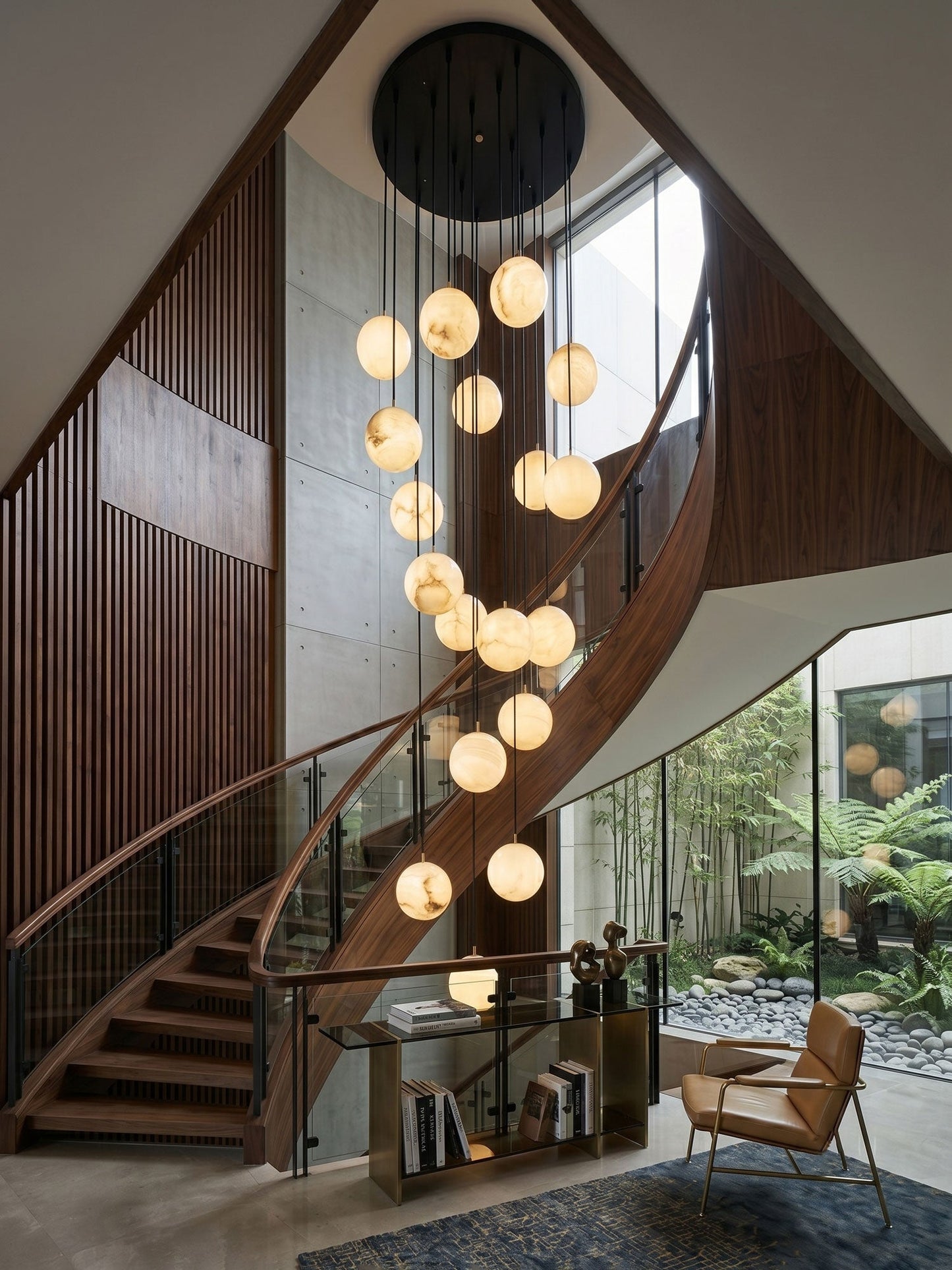 Alabaster Balls Cluster Chandelier
