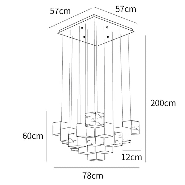 Alabaster Box Pendant Light