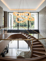 Alabaster Orb Ring Chandelier